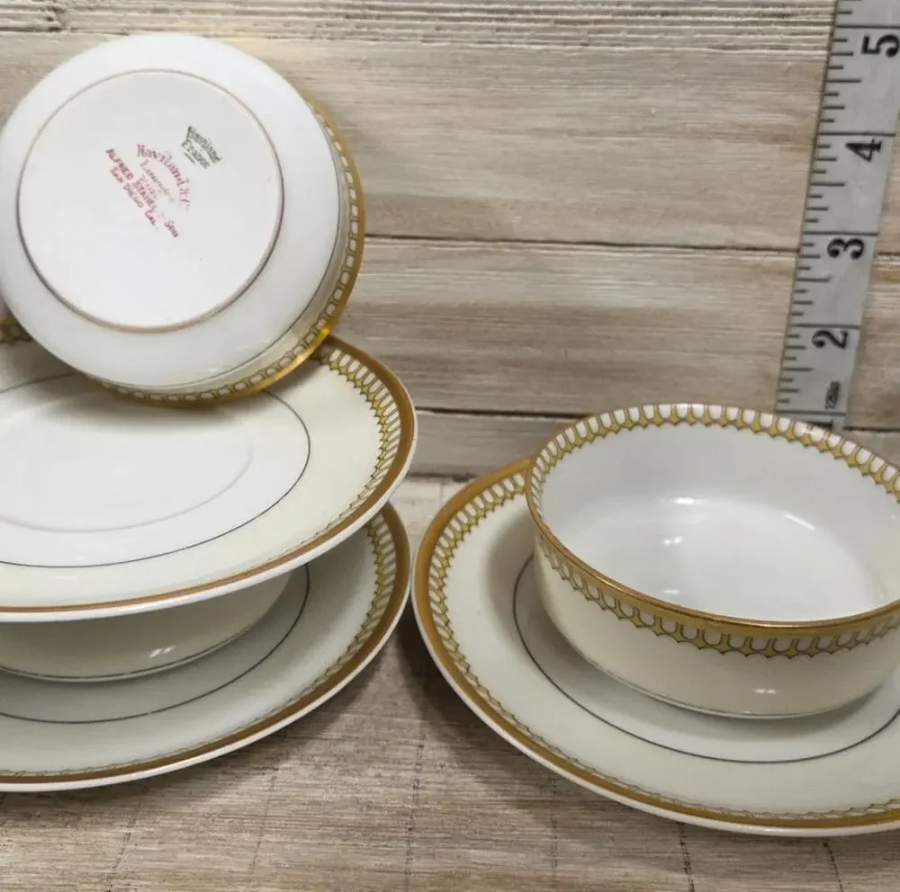 Antique Haviland Limoges Schleiger 278 Finger Bowls Underplates Set of 3/6 pcs